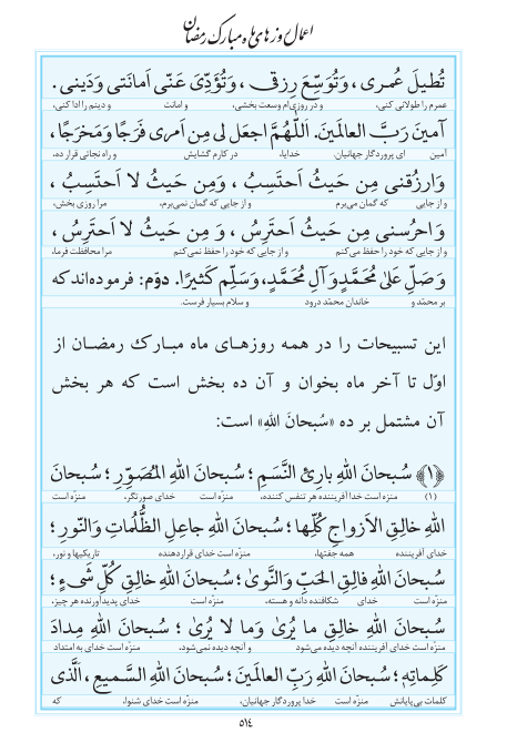 مفاتیح مرکز طبع و نشر قرآن کریم صفحه 514