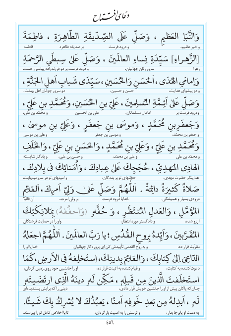 مفاتیح مرکز طبع و نشر قرآن کریم صفحه 456