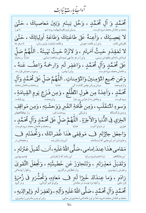 مفاتیح مرکز طبع و نشر قرآن کریم صفحه 1440