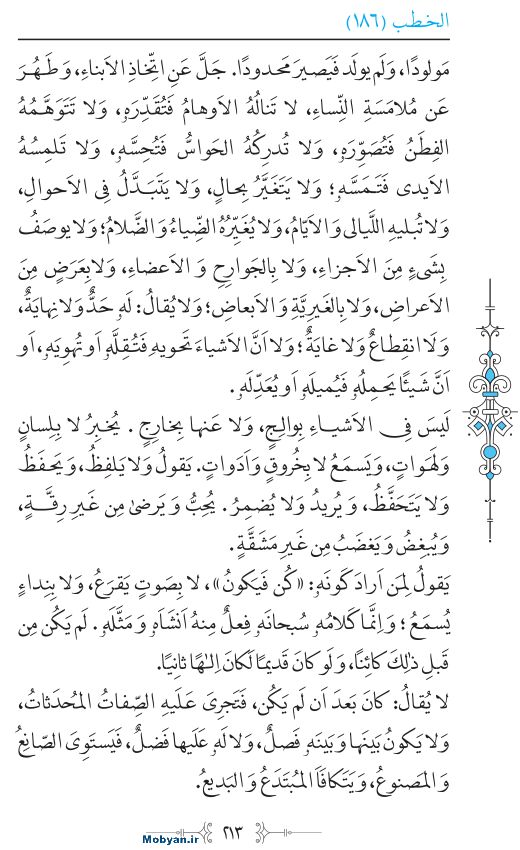 نهج البلاغه عربی مرکز طبع و نشر قرآن کریم صفحه 213