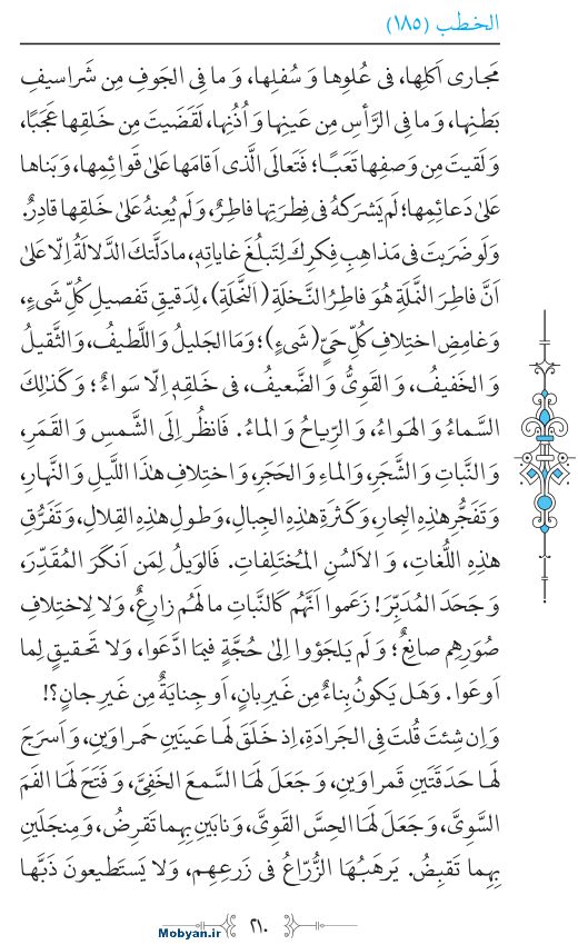 نهج البلاغه عربی مرکز طبع و نشر قرآن کریم صفحه 210