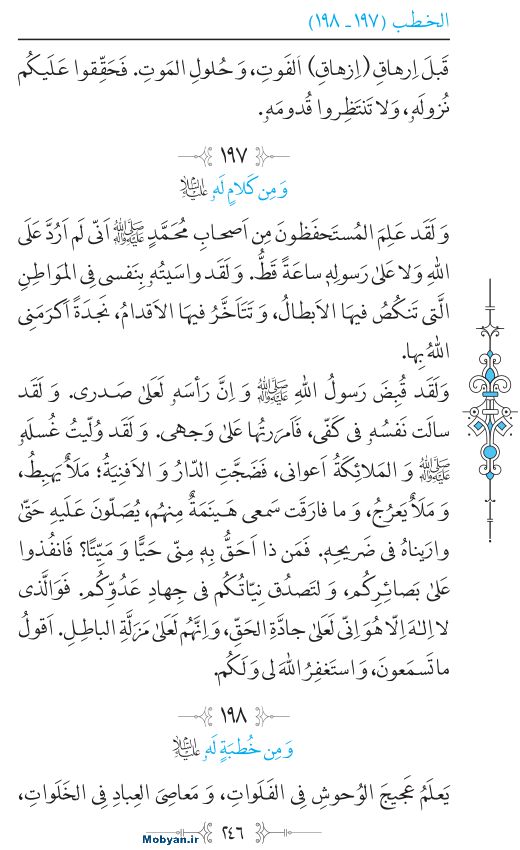نهج البلاغه عربی مرکز طبع و نشر قرآن کریم صفحه 246
