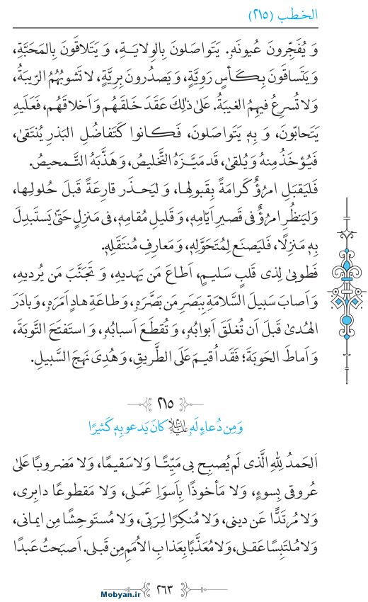 نهج البلاغه عربی مرکز طبع و نشر قرآن کریم صفحه 263