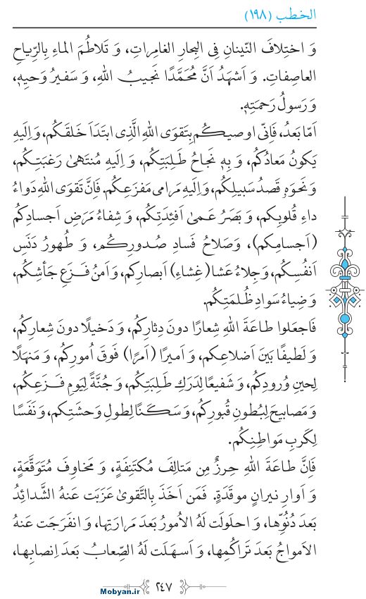 نهج البلاغه عربی مرکز طبع و نشر قرآن کریم صفحه 247