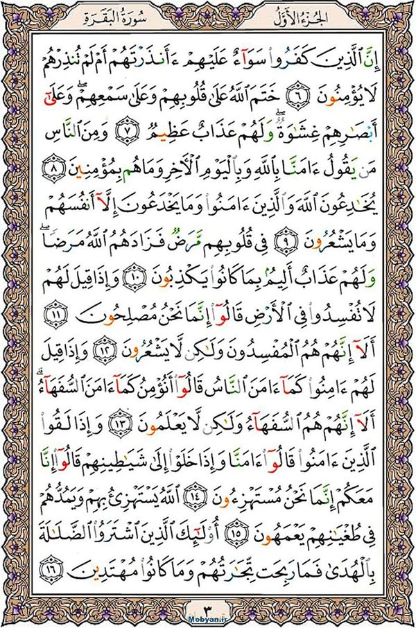 قرآن  عثمان طه با کیفیت بالا صفحه 3