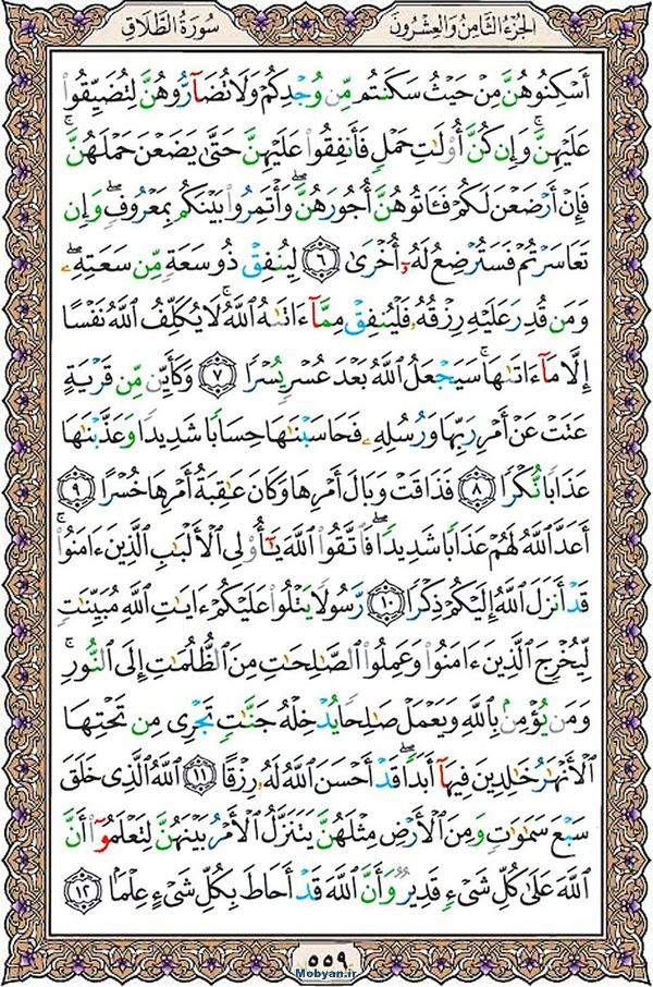 قرآن  عثمان طه با کیفیت بالا صفحه 559