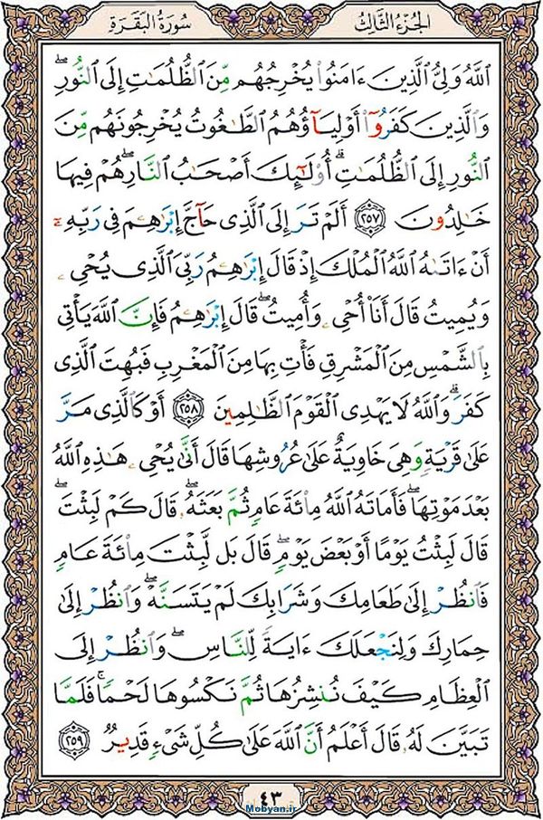 قرآن  عثمان طه با کیفیت بالا صفحه 43