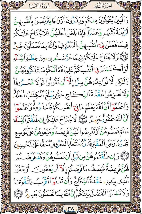 قرآن  عثمان طه با کیفیت بالا صفحه 38