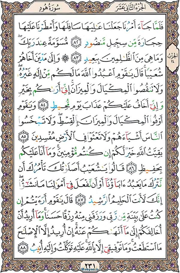 قرآن  عثمان طه با کیفیت بالا صفحه 231