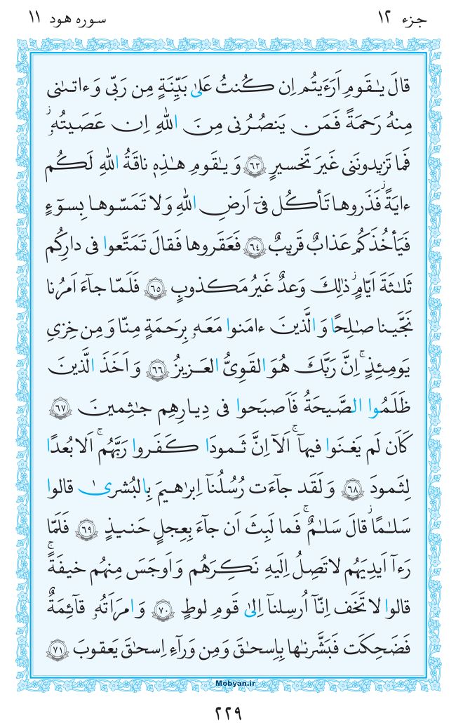 قرآن  مرکز طبع و نشر قرآن کریم صفحه 229